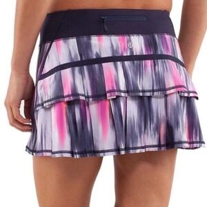 Lululemon  Pace Setter Skirt Mirage Deep Indigo Navy Blue Pink Skort Size 4 Reg